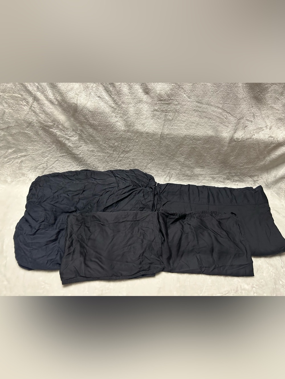 Soft black Pure Bamboo queen sheets set fitted flat sheet 2 pillowcases